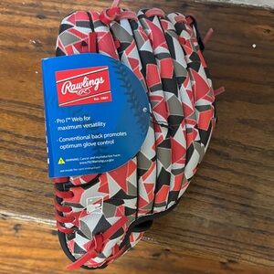 Rawlings Geometric Red and Black Glove